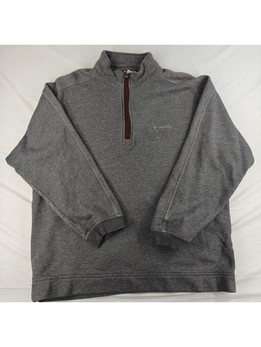 Columbia Sportswear Men’s XL Gray 1/4 Zip Pullover Sweatshirt Outdoor Y2K